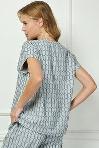 Glitter Textured Short Sleeve Top