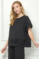 Sequin Trim Top