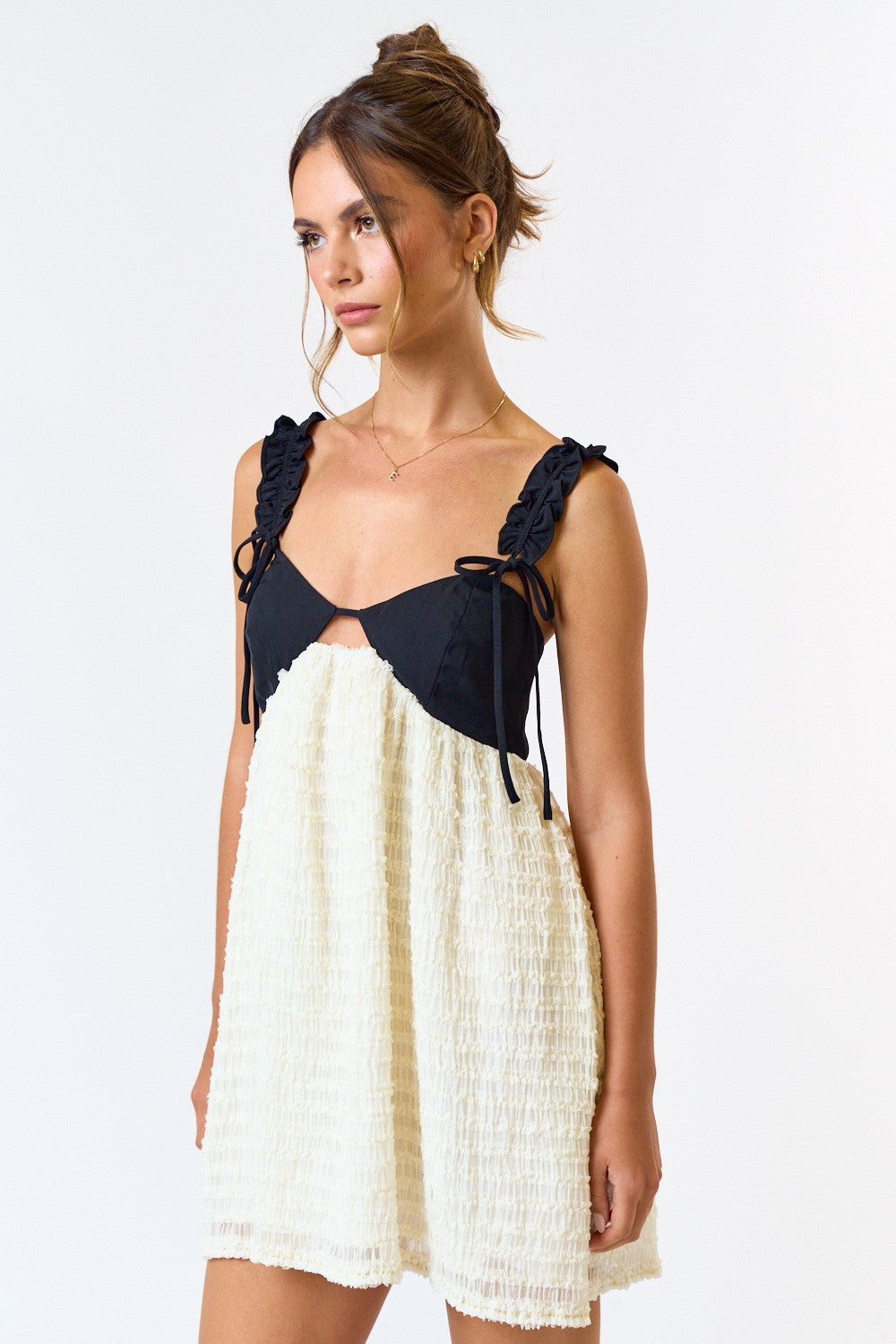 Ruffle Detail Mini Dress