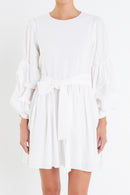 Puff Sleeve Belted Dress