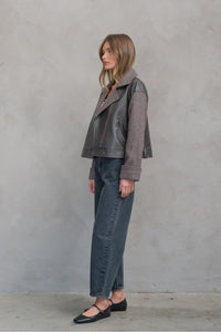 Herringbone Leather Jacket