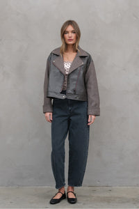 Herringbone Leather Jacket