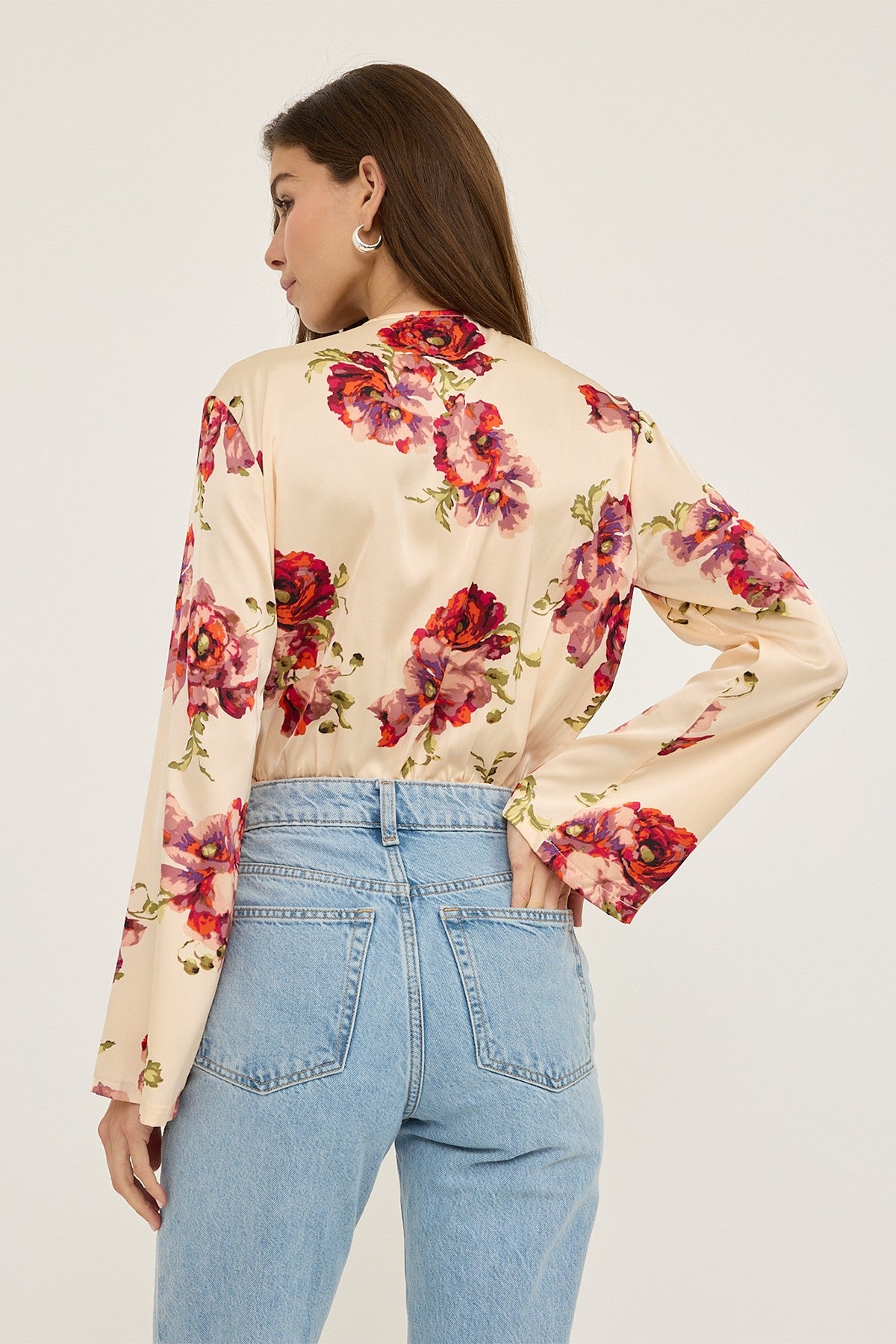 Satin Floral Bodysuit