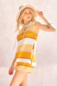Striped Knit Top/Short Set