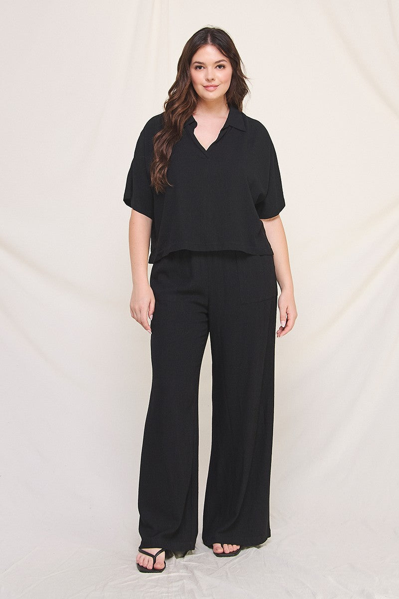Soft Linen Wide Leg Pants