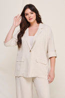Pin-Striped Soft Linen Jacket
