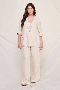 Pin-Striped Soft Linen Jacket