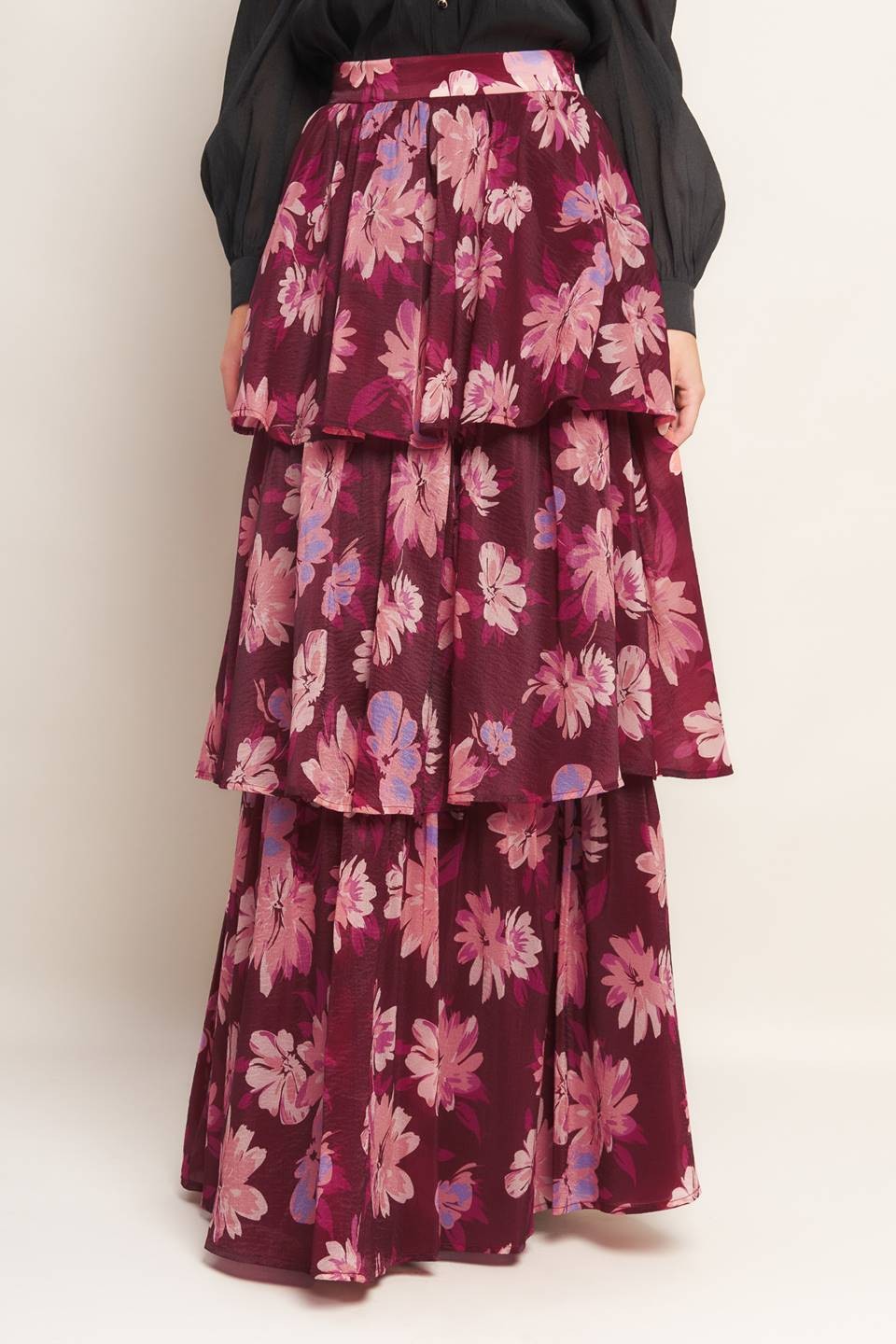 Printed Tiered Maxi Skirt