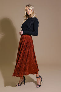 Sequin Ruffle Ribbed Top