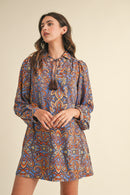 Printed Collared Shirt Dress