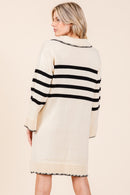 Striped Collared Sweater Dress
