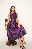 Boat Neck Jacquard Midi Dress