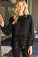 Contrast Sequin Blouse