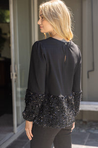 Contrast Sequin Blouse