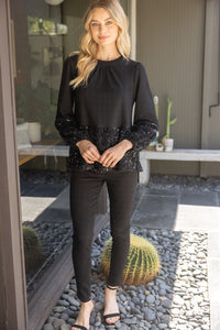 Contrast Sequin Blouse
