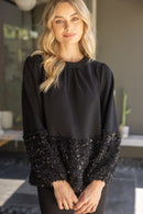 Contrast Sequin Blouse
