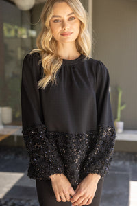 Contrast Sequin Blouse