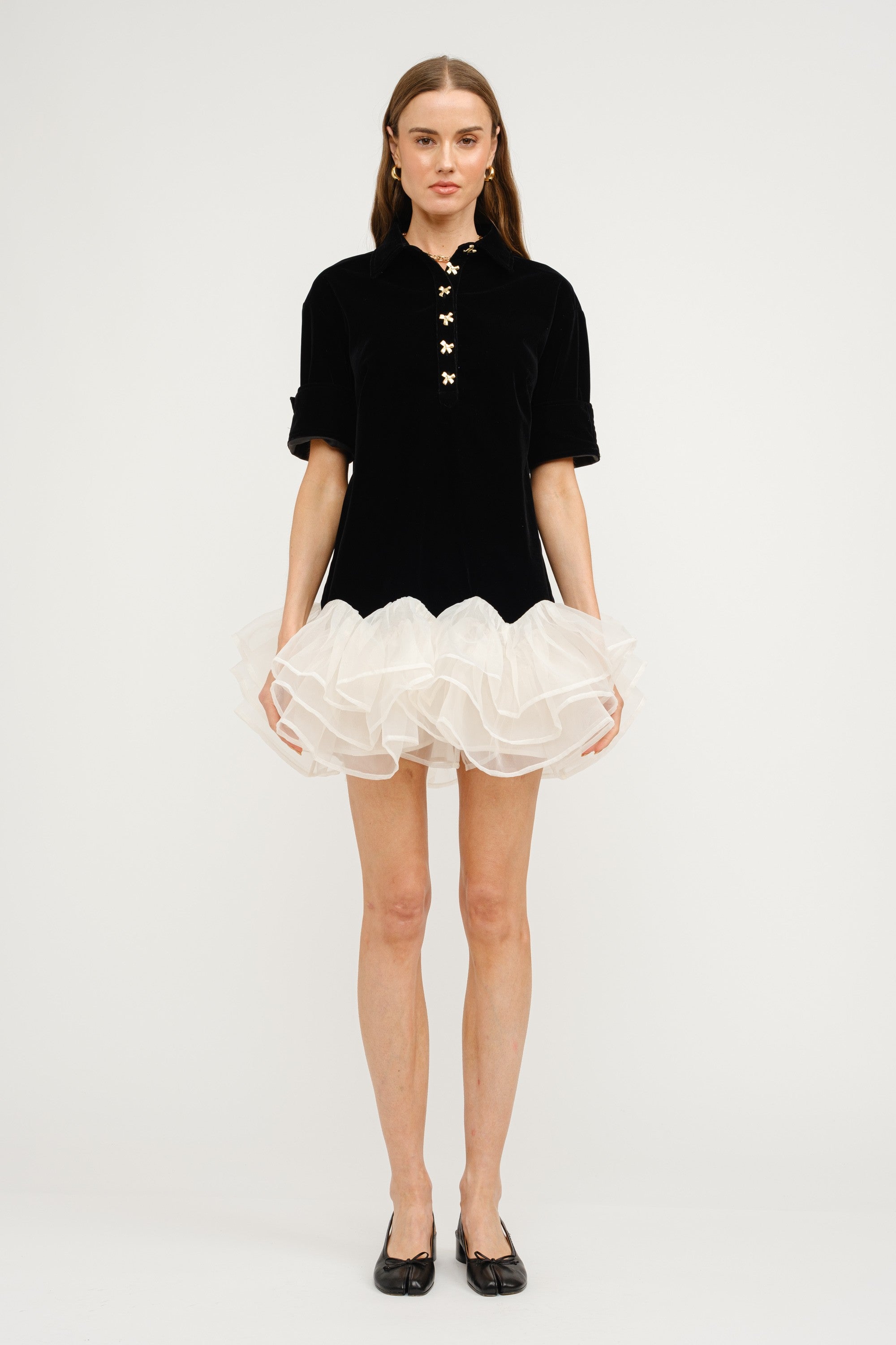 Tulle Skirt Velvet Dress