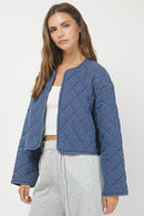 Quilted Washed Zipup Jacket