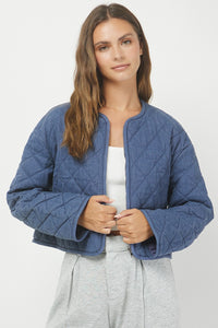 Quilted Washed Zipup Jacket