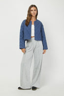 Quilted Washed Zipup Jacket