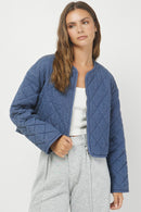 Quilted Washed Zipup Jacket