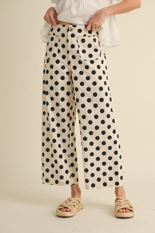 Polka Dot Wide Leg Pants