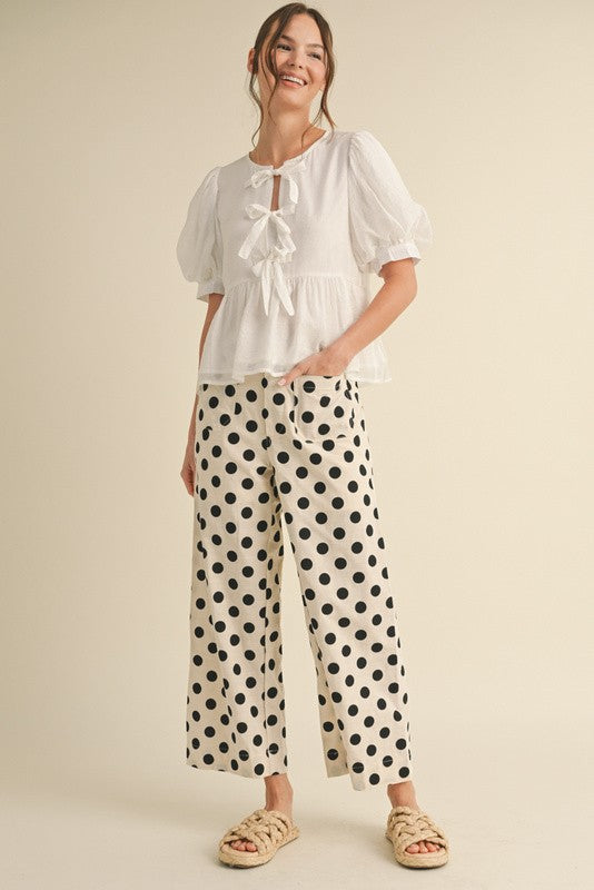 Polka Dot Wide Leg Pants