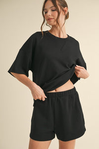 Solid Short Sleeve & Shorts Set