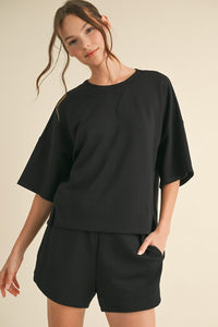 Solid Short Sleeve & Shorts Set