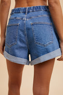 Stretch Loose Fit Denim Shorts