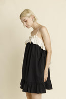 Colorblock Ruffle Babydoll Dress