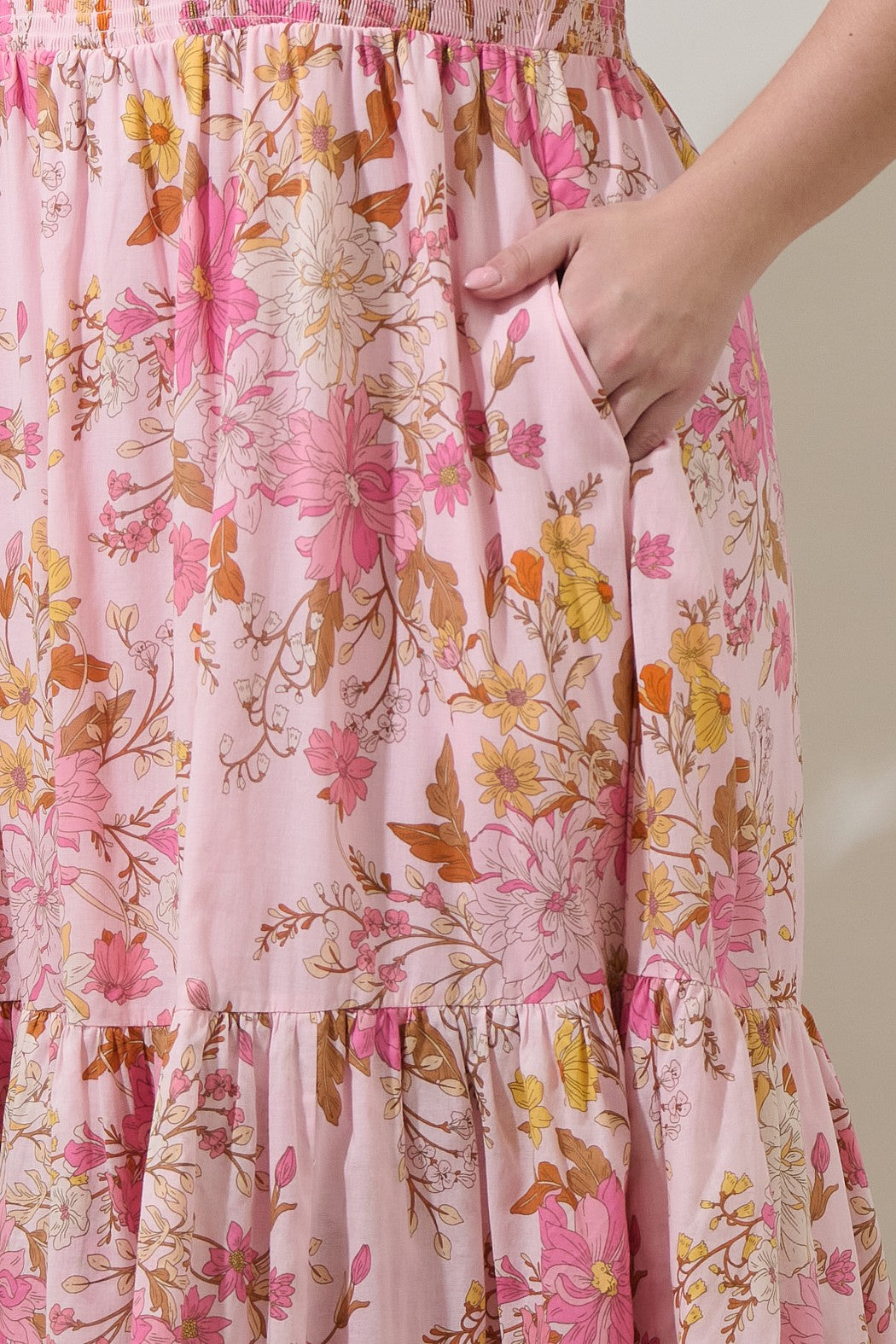 Floral Smocked Midi Dress
