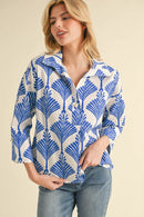 Pearl Closure Printed Top