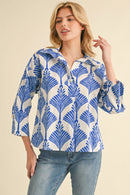 Pearl Closure Printed Top