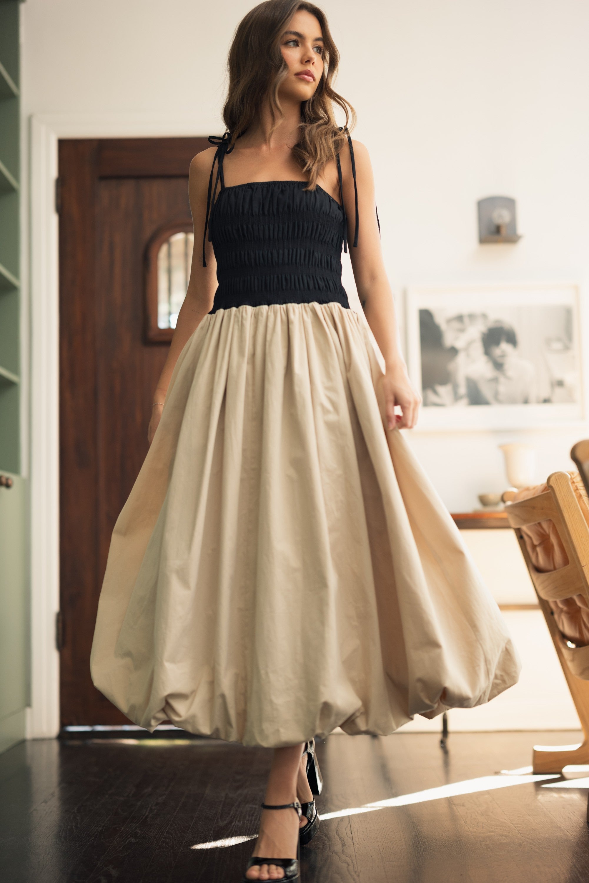 Contrast Balloon Midi Dress Kirby's Kloset Contrast Balloon Midi Dress Kirby's Kloset