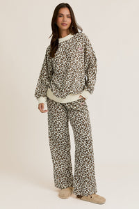 Leopard Bow Embroidered Lounge Set