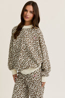 Leopard Bow Embroidered Lounge Set