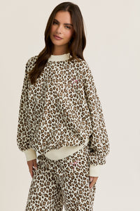 Leopard Bow Embroidered Lounge Set
