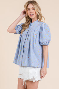 Swiss Dot Gingham Top