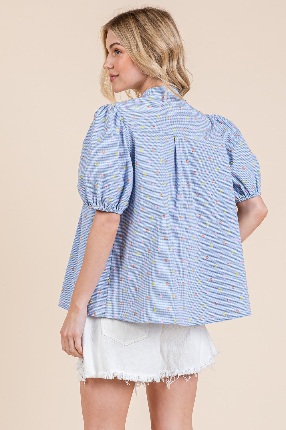 Swiss Dot Gingham Top