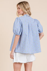 Swiss Dot Gingham Top