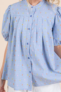 Swiss Dot Gingham Top