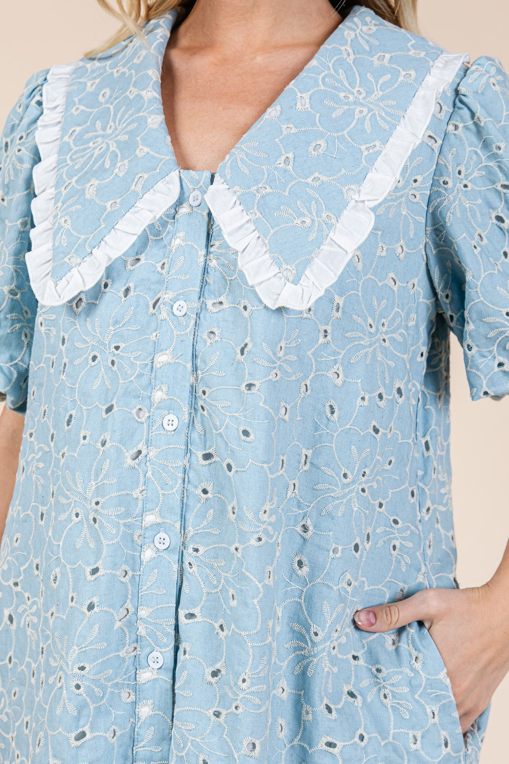 Peter Pan Collar Eyelet Dress – Kirby's Kloset