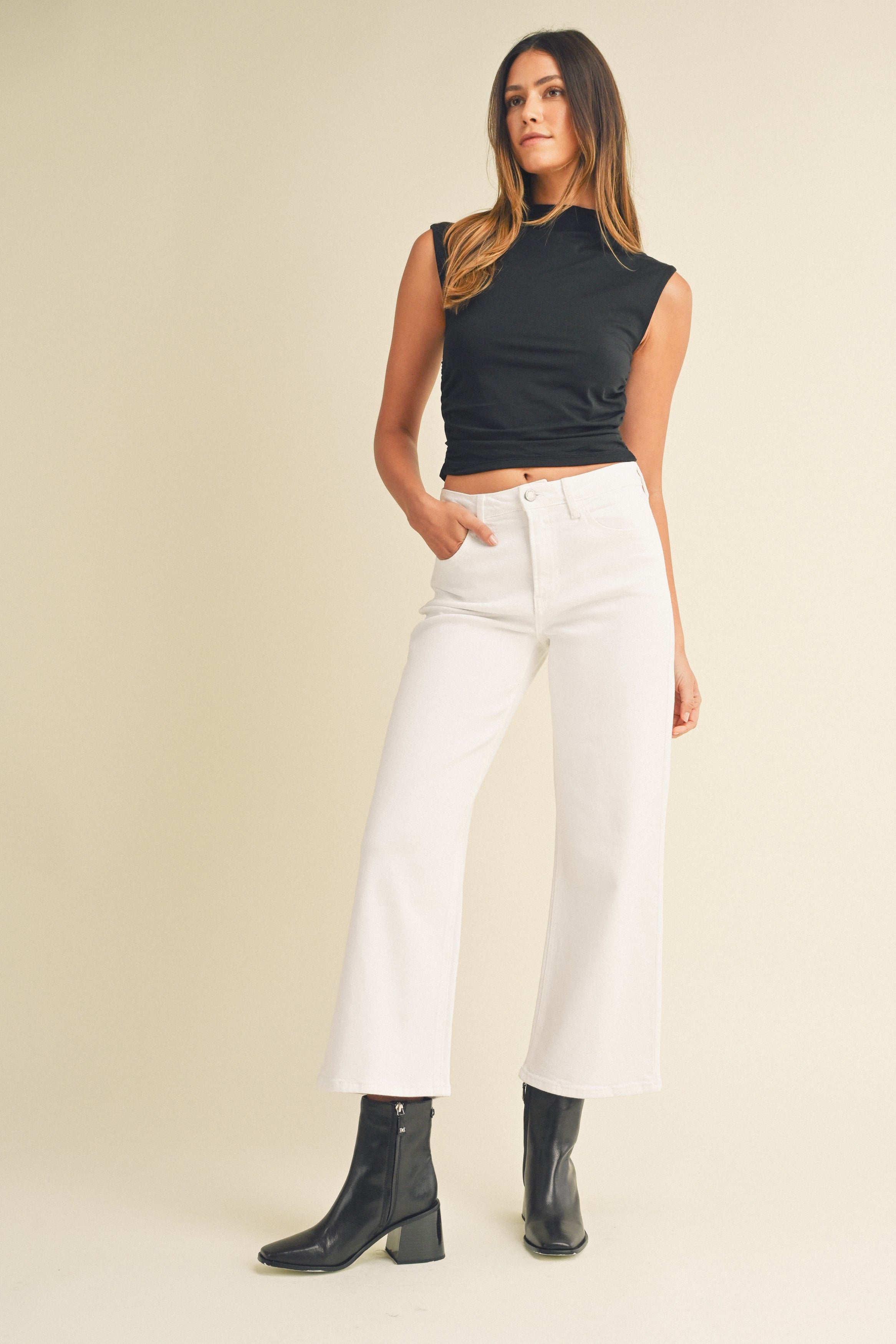 White Straight Leg Jeans