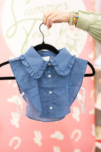 Denim Ruffle Collar