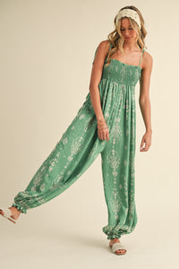 Harem Style Printed Jumpsuit