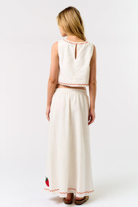 Linen Fruit Embroidered Set