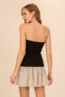 Contrast Strapless Dress