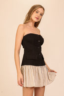 Contrast Strapless Dress